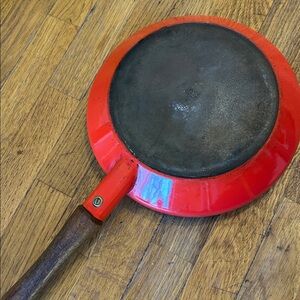 Dansk frying pan mid century modern enamelled red 10 inch vintage